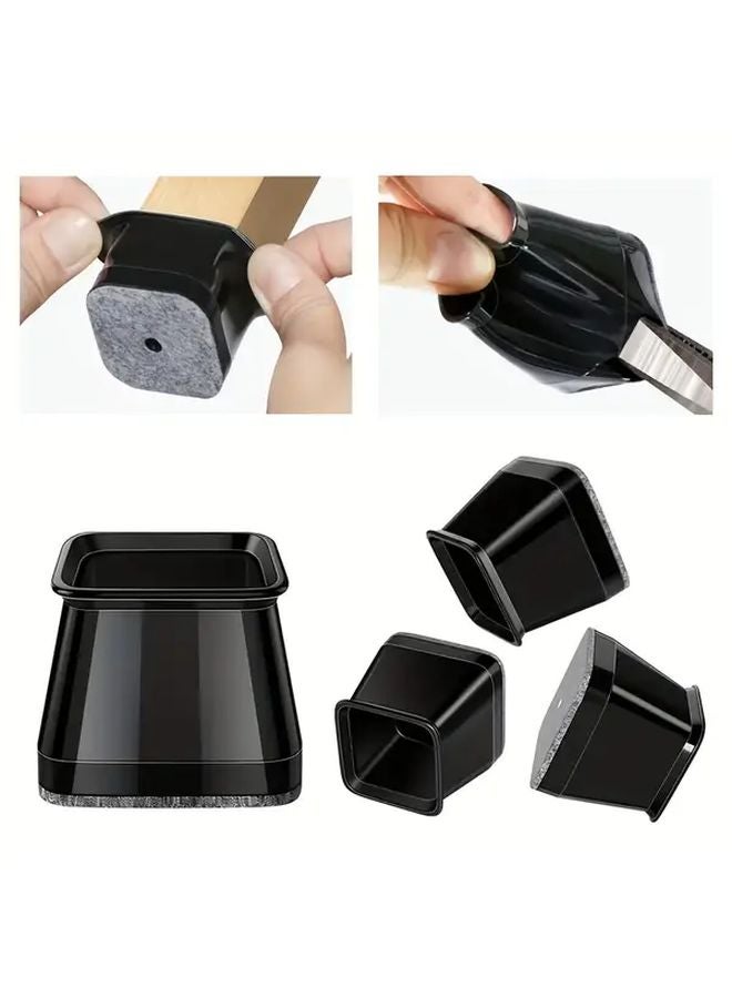 Square Silicone Chair Leg Protectors M Size Non Slip Furniture Pads For Hardwood Floors - Image 4